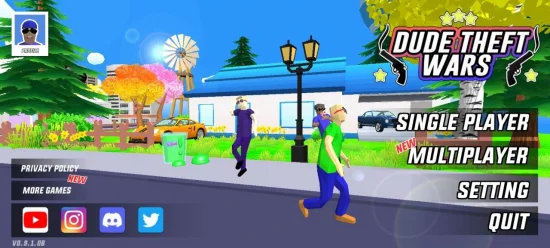 Dude Theft Wars - Main Menu
