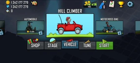 Hill Climb Racing - Main Menu